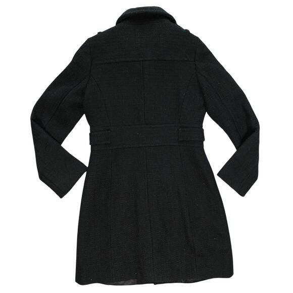 Kenneth Cole New York Black Wool Blend Long Coat Size 6 - Picture 3 of 10